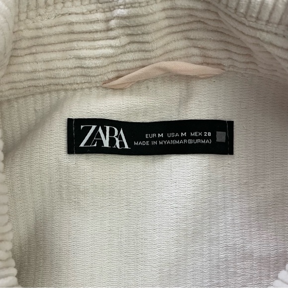 Zara Cream Oversized Corduroy Jacket with Pockets Size M - Picture 6 of 12